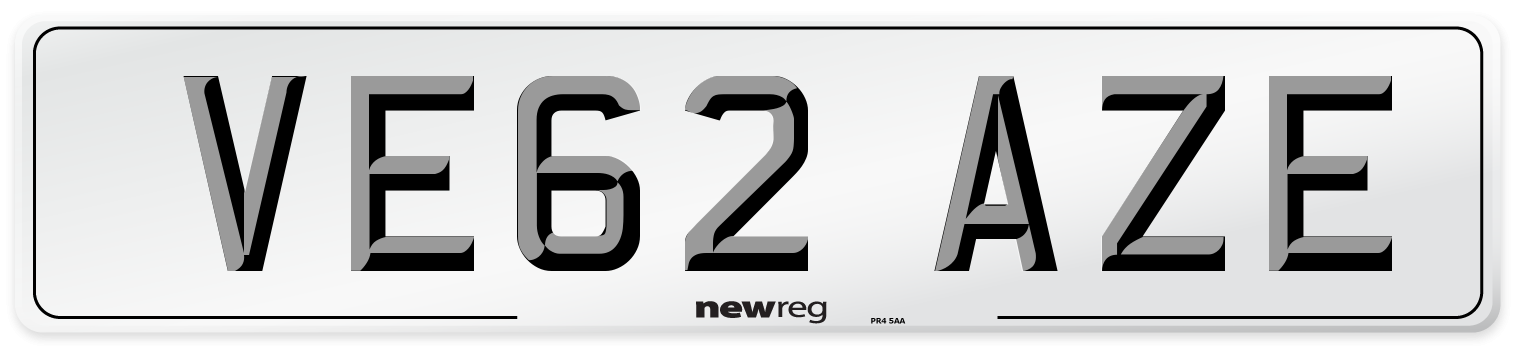 VE62 AZE Number Plate from New Reg